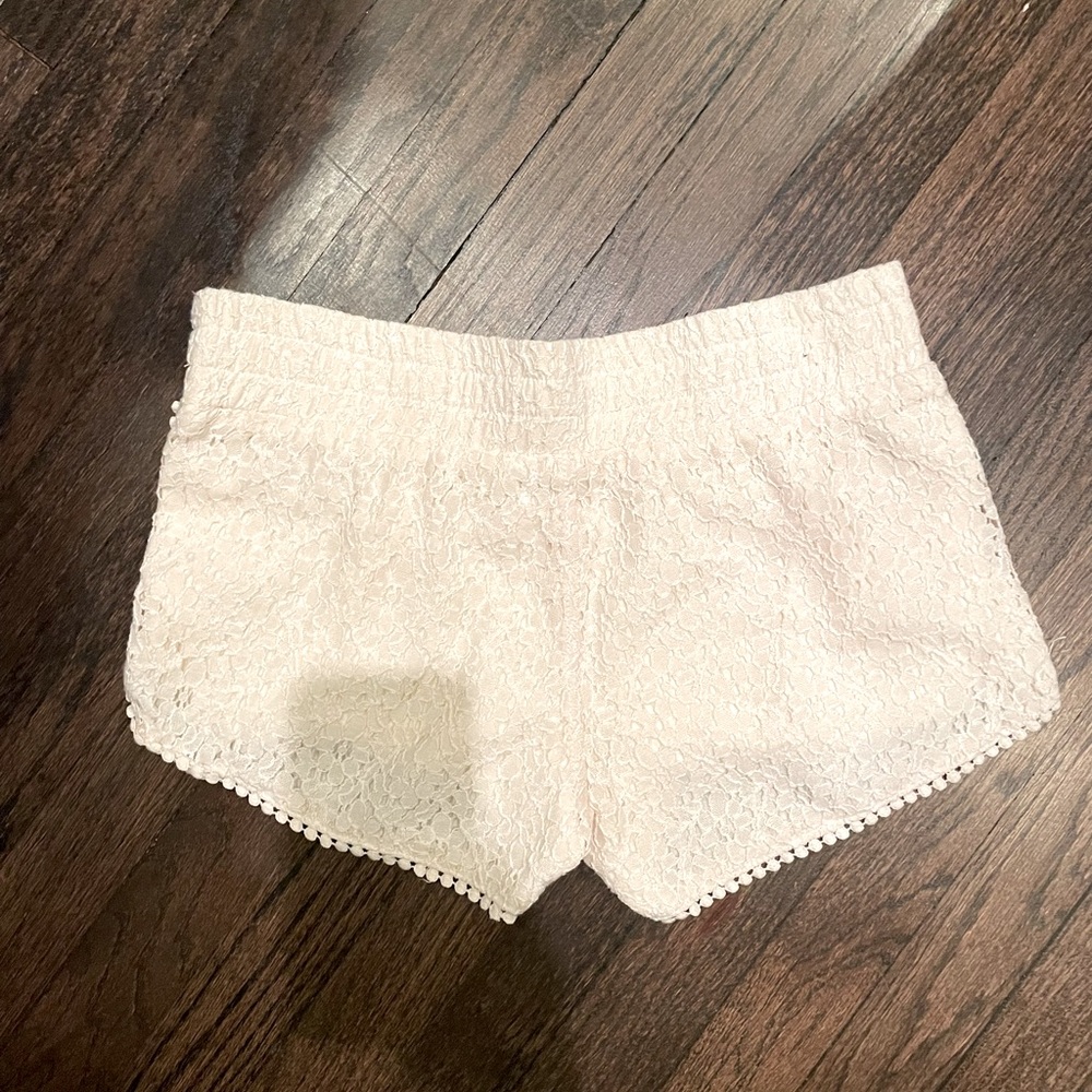 Womens Aqua Lace Shorts